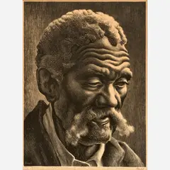 Aaron by Thomas Hart Benton, 1940, Lithograph on paper, sold Nov 2024