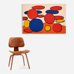 Red and Blue Bubbles by Alexander Calder, 1969, Color lithograph on paper, sold Aug 2024