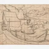 Thomas Hart Benton, Study for "Haystack,", 1938, Graphite on paper