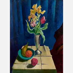 Thomas Hart Benton, Study for Still Life with Silver Vase and Banana, 1962, Oil