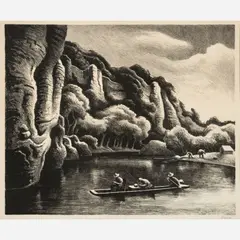 Thomas Hart Benton, Making Camp, 1972, Lithograph on paper