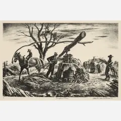 Sorghum Time by Charles Banks Wilson, 1975, Lithograph on paper, sold May 2024