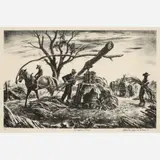 Charles Banks Wilson, Sorghum Time, 1975, Lithograph on paper