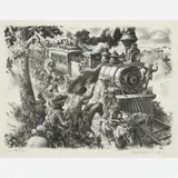 Charles Banks Wilson, The Race, 1976, Lithograph on paper