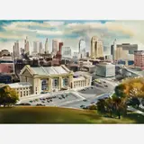 James R. Hamil, Union Station, Kansas City, 1982, Watercolor on paper