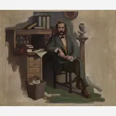 Daniel McMorris, Seated portrait of a learned man, Oil on canvas