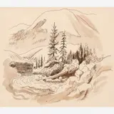 Thomas Hart Benton, Wyoming Landscape from the Nature Sketchbook