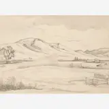 Thomas Hart Benton, Landscape Sketch for "Wyoming Hay,"