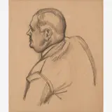 Study of "Dig" Chinn in a Three-Quarter View from the Back by Thomas Hart Benton, 1935, Graphite on paper, sold Dec 2023