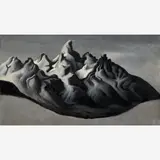 Thomas Hart Benton, Tetons Study for "The Sheepherder," 1955-60, Oil and gouache on board
