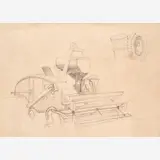 Thomas Hart Benton, Study of Combine and Study of Tire, circa 1963-4
