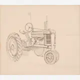 Thomas Hart Benton, Tractor Study for Kansas Wheat Scene