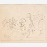 Landscape with Nude Bathers by Thomas Hart Benton, Graphite, sold Dec 2023
