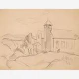 Thomas Hart Benton, Church on a Hill, circa 1930s