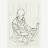 Man Playing Piano by Thomas Hart Benton, 1948, Graphite on paper, sold Dec 2023