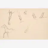 Thomas Hart Benton, Horse and Hoof Studies from the Nature Sketchbook, circa early 1960s