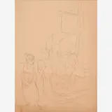 Thomas Hart Benton, Figures on a Street Corner, circa 1935-36
