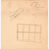 Thomas Hart Benton, Sketch of Wooden Canvas Mounting, 1948, Graphite on paper