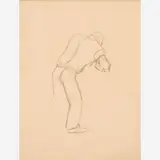 Thomas Hart Benton, Study of Male Figure from Behind, Graphite on paper