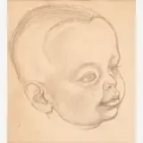 Thomas Hart Benton, Sketches of Anthony Benton Gude, 1964, Graphite on paper