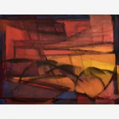 Cleve Gray, Red Sunset, 1955, Oil on canvas