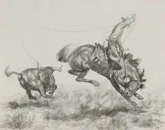 William R. James, In the Saddle with Uncle Bill, Graphite
