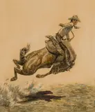 William R. James, Old Blue (Horses I've Known), Mixed Media