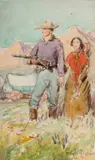 Philip Russell Goodwin, Settlers, Mixed Media on Paper