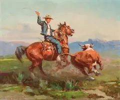 Olaf Wieghorst, The Cowboy, Oil on canvas