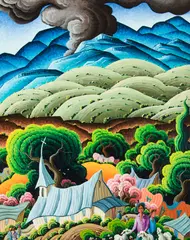 Kim Douglas Wiggins, Day Acalde Burned, Oil on canvas