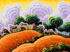 Kim Douglas Wiggins, The Fields of Spring, Oil on board