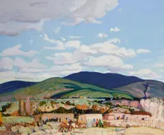 Jerry Jordan, The Song of Taos Flows through the Air Whispering Sacred Melodies, Oil on canvas