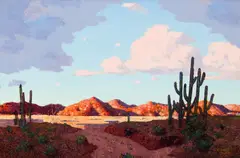 Conrad Buff, Desert Landscape, Oil on board