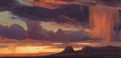 Ed Mell, Sundown Showers, Oil on board