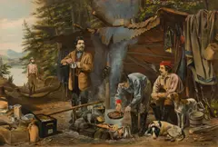 Camping in the Woods: "A Good Time Coming" by Currier & Ives, Hand-colored Lithograph, sold Aug 2026