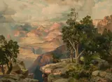 Thomas Moran, The Grand Canyon of Arizona from Hermit Rim Road, Color Chromolithograph