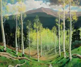 Jimmy Swinnerton, Quaking Aspen in their Yellow Mood near Cortez, New Mexico, Oil on linen