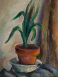 Henry McFee, Potted Plant, Oil on canvas mounted to board