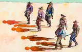 Thom Ross, Crossing Allen Street, acrylic on paper