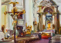 Walt Gonske, Chiesa d' Gesuati, Venice, Oil on canvas