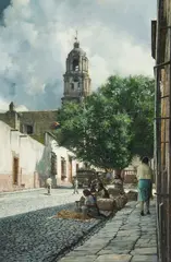 Clark Hulings, San Miguel de Allente, Oil on canvas