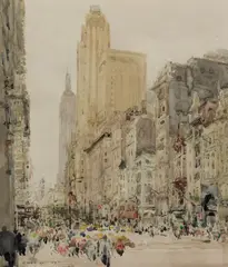 Chen Chi, Fifth Avenue, New York, Watercolor