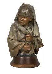 John Coleman, Little Pueblo Girl, Bronze, cast 8/35