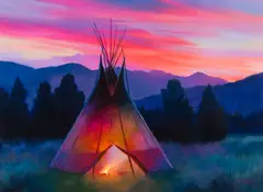 Colt Idol, Evening Embers, Oil on canvas