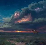 Brandon Bailey, Moonlighting, Oil on board