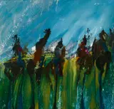 Earl Biss, Native American Indians, Oil on canvas