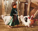 Ray Swanson, No Chickens Allowed in a Goat Corral, Oil on board