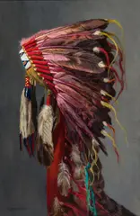 Carol Guzman, Headdress of the Crow, Oil on linen