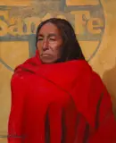 Roseta Santiago, Santa Fe Visitor II, Oil on board