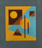 Emil Bisttram, Geometric Abstract, Encaustic on paper